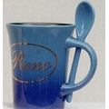 10 Oz. Spooner Mug w/Spoons in Black In & Ocean Blue Fade Out